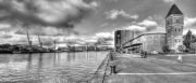 Rouen Harbor 1 (Black & White Artistic)